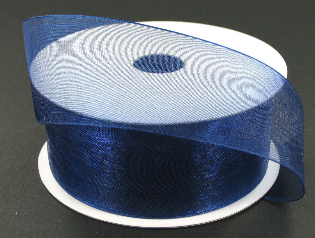 1.5&quot;x25yd Organza Navy