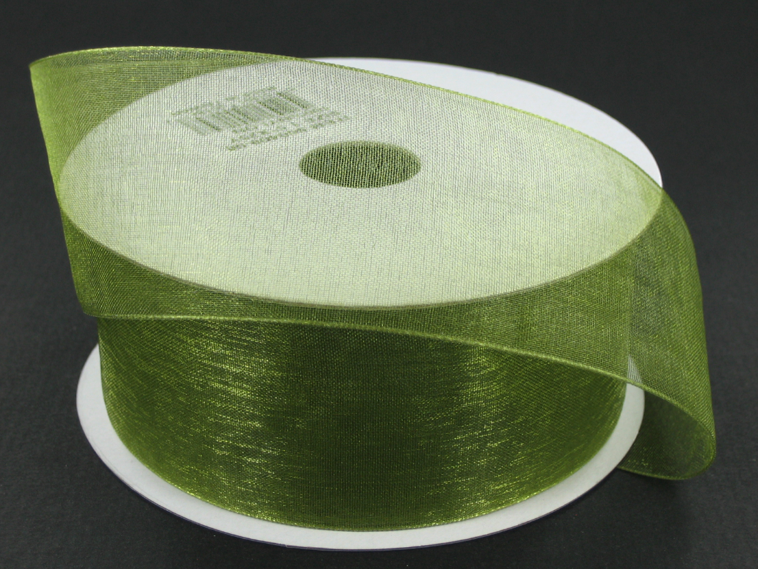 1.5&quot;x25yd Organza Moss Green