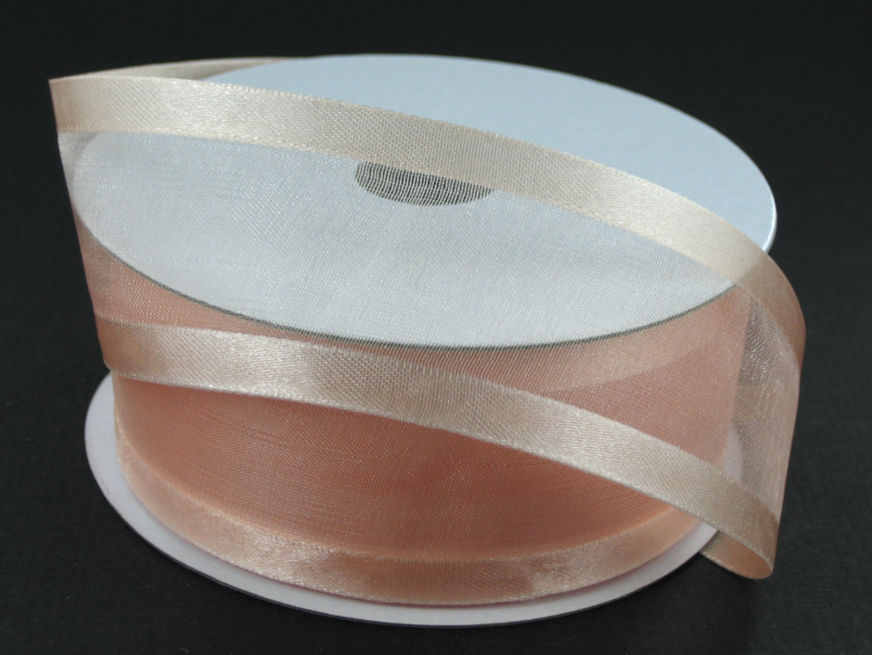 1.5&quot;x25yd Satin Edge Sheer Peach