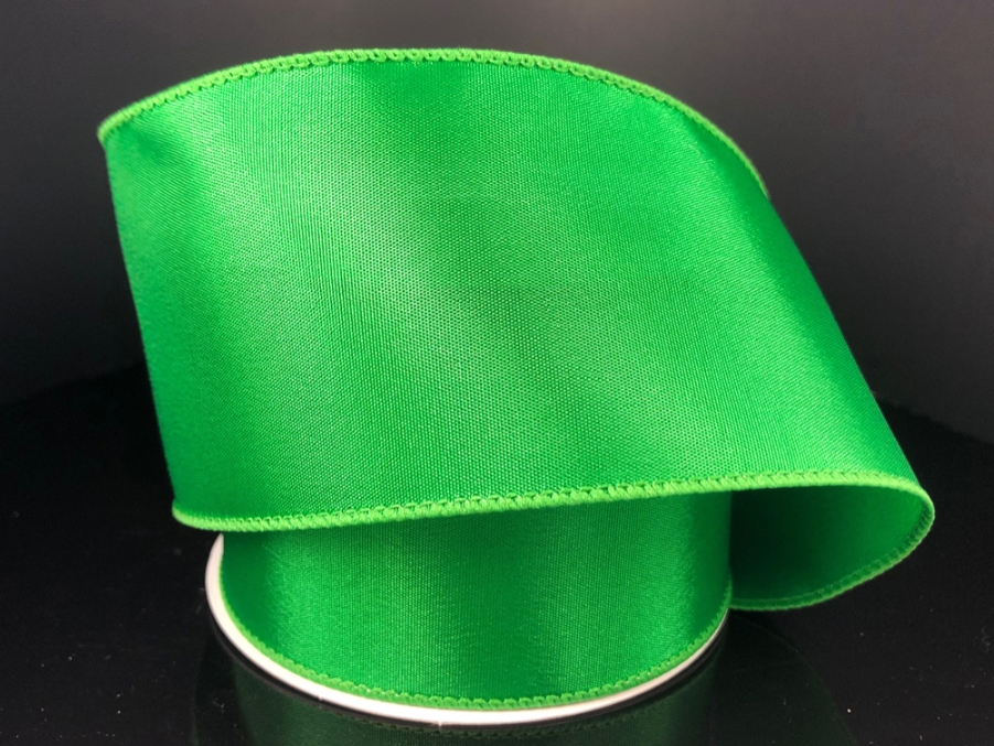 2.5&quot;x10yd Wired Satin Emerald