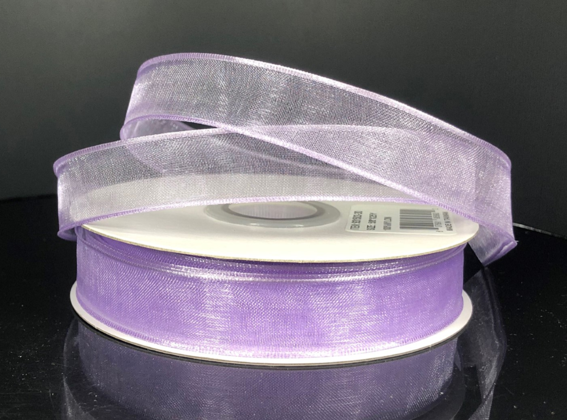 5/8&quot;x25yd Wired Sheer Ribbon Lavender