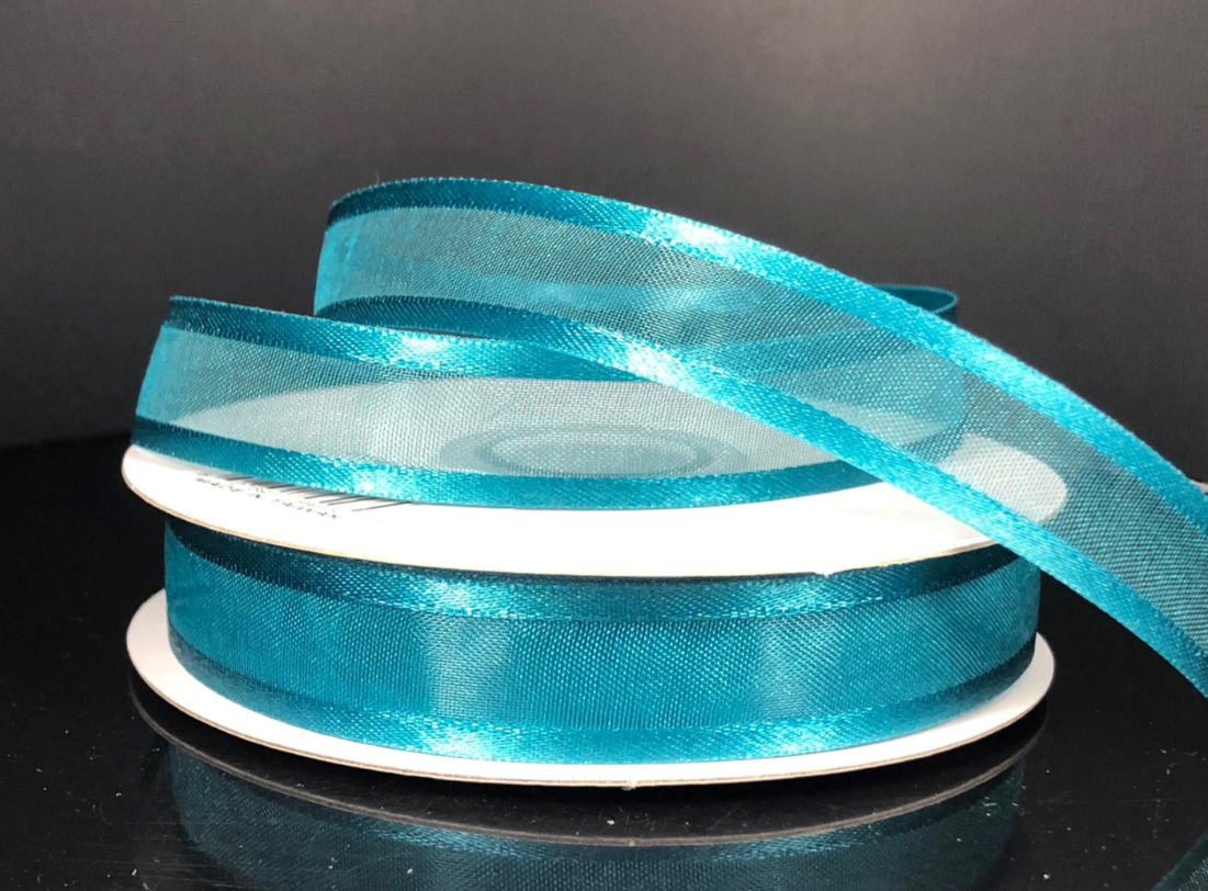 5/8&quot;x25yd Satin Edge Sheer Teal