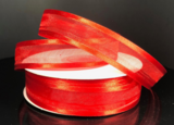 7/8&quot;x25yd Satin Edge Sheer Red