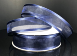 7/8&quot;x25yd Satin Edge Sheer Navy