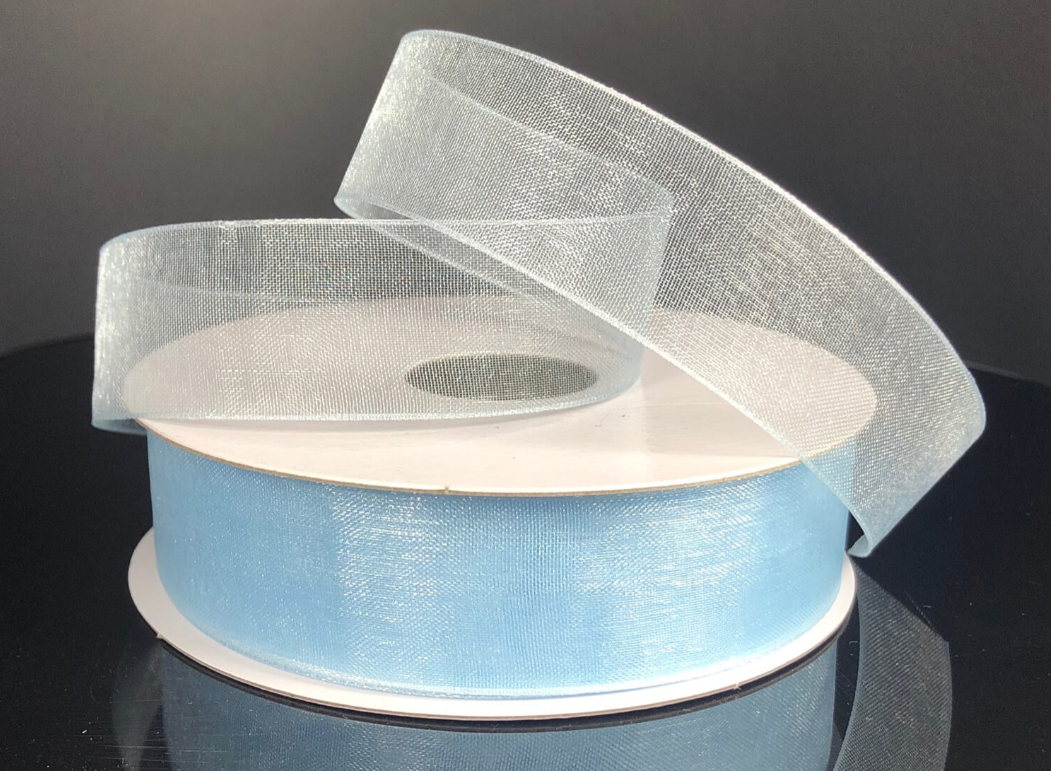 7/8&quot;x25yd Organza Light Blue