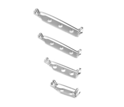 10pc Bar Pin Jewel Backs w/Clasps Silver