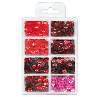 16g 6mm Cup Sequins Rouge