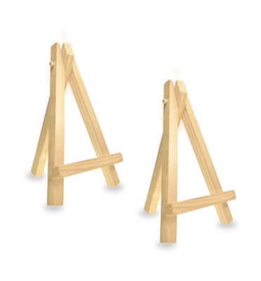 2pc 2.8&quot;x4.7&quot; Wood Easels Natural