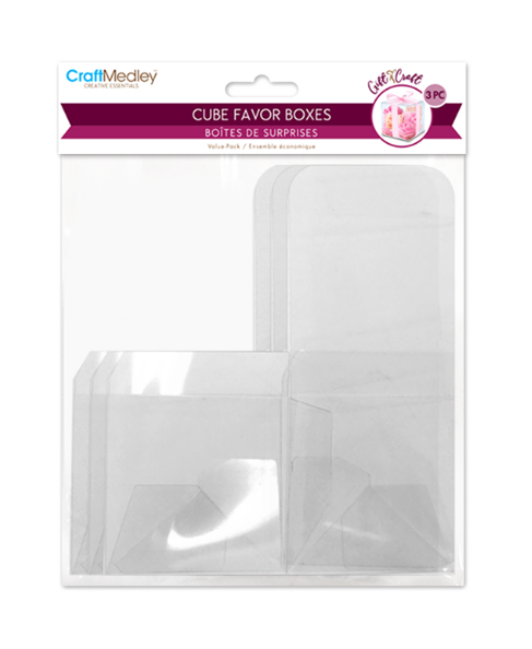 3pc 3&quot; Favor Boxes Clear