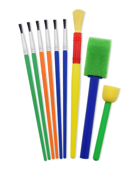 9pc Variety Paint Brushes/Sponges