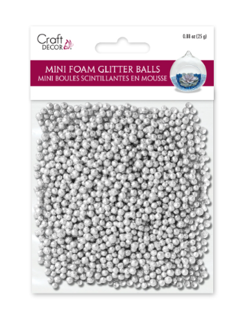 25g 5mm Mini Foam Glitter Deco Balls Silver