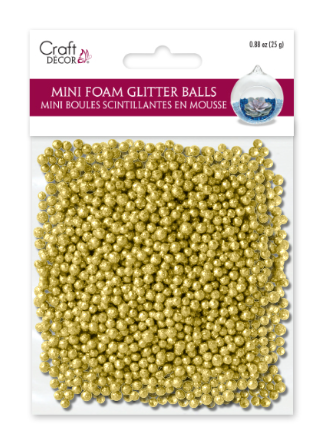 25g 5mm Mini Foam Glitter Deco Balls Gold