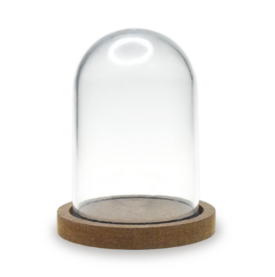 8cmx5.3cm Dome w/Wood Base (Plastic)