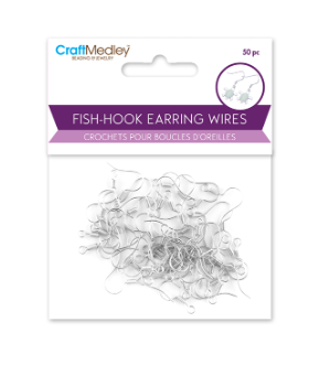 50pc 3/4&quot; Fish Hook Earring Wires Silver