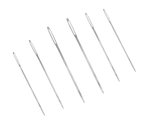 6pc Premium Grade Nickel Plated Tapestry Needles #22/#24/#26