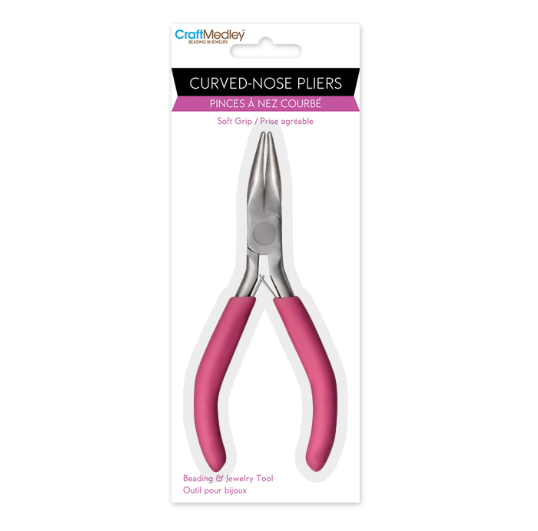 Curved Nose Pliers w/Soft Grip Handles Pink