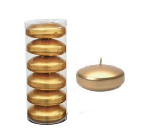 6pc 3&quot; Floating Candle Gold