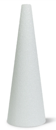 3.8&quot;x11.9&quot; Styrofoam Cone White