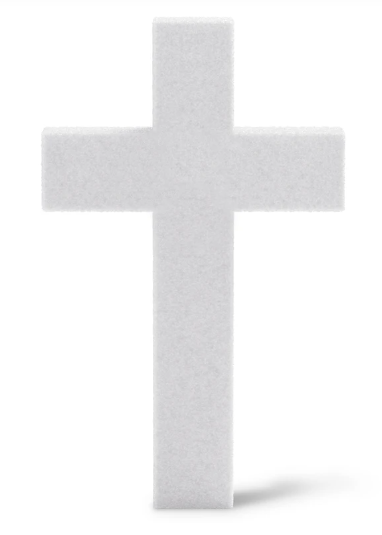 1.9&quot;x11.9&quot;x17.9&quot; Styrofoam Cross w.2.8&quot; Face White