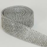 1.25&quot;x2yd Rhinestone Ribbon Silver