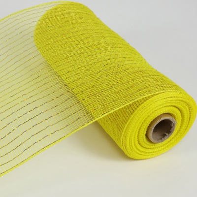 10&quot;x10yd Metallic Deco Mesh Yellow