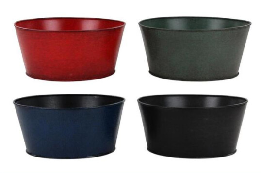 9&quot;x4.25&quot; Tin Pot Assorted