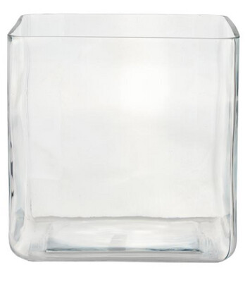 10&quot; Cube  Vase (Glass)