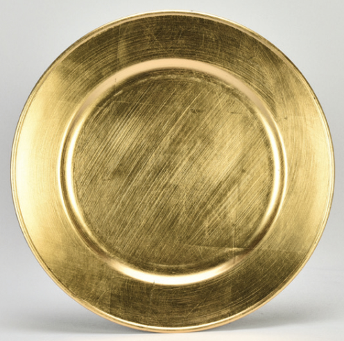 13&quot; Round Plastic Charger Plate Gold