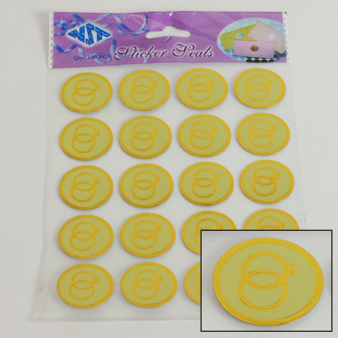 20pc Ring Sticker Seals Gold