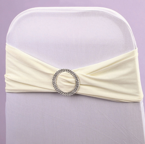 6pc 12&quot; Spandex Sash w/Buckle Ivory