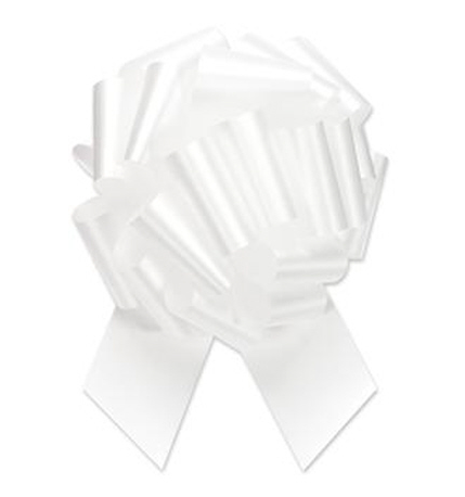 Flora Satin Pull Bow 8&quot;x20 Loops White (2-1/2&quot; Ribbon)