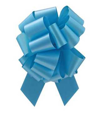 Flora Satin Pull Bow 8&quot;x20 Loops Turquoise (2-1/2&quot; Ribbon)