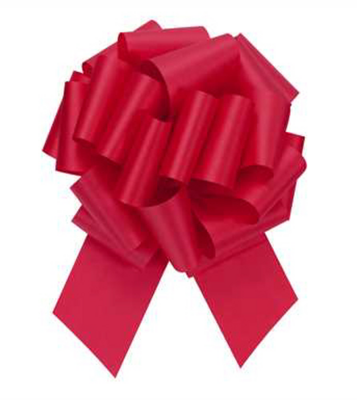Flora Satin Pull Bow 8&quot;x20 Loops Hot Red (2-1/2&quot; Ribbon)
