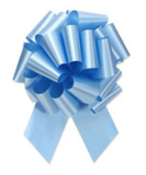 Flora Satin Pull Bow 8&quot;x20 Loops Light Blue (2-1/2&quot; Ribbon)