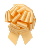 Flora Satin Pull Bow 4&quot;x18 Loops Gold (7/8&quot; Ribbon)