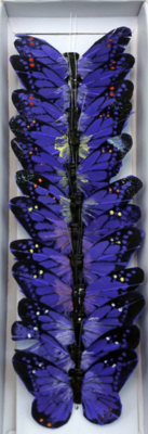 12pc 2.5&quot;-3&quot; Monarch Butterflies on 4&quot; Wire Purple