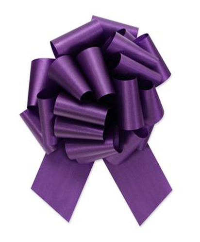 Flora Satin Pull Bow 4&quot;x18 Loops Purple (7/8&quot; Ribbon)