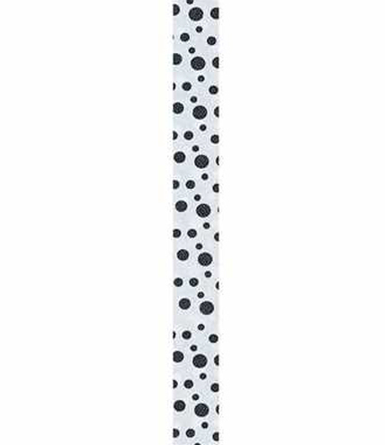 3/8&quot;x250yd Curling Ribbon Reversible Dots Black/White