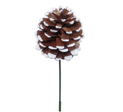 8&quot; White Tipped Pinecone Pick - 2.5&quot; Pinecone