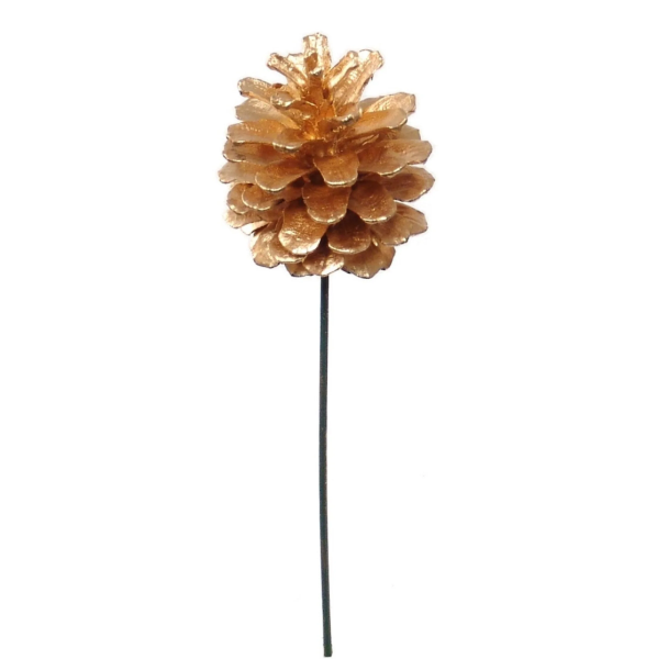 2.5&quot; Pinecone On Pick Gold