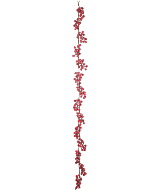 6&#39; Iced Berry Garland Red