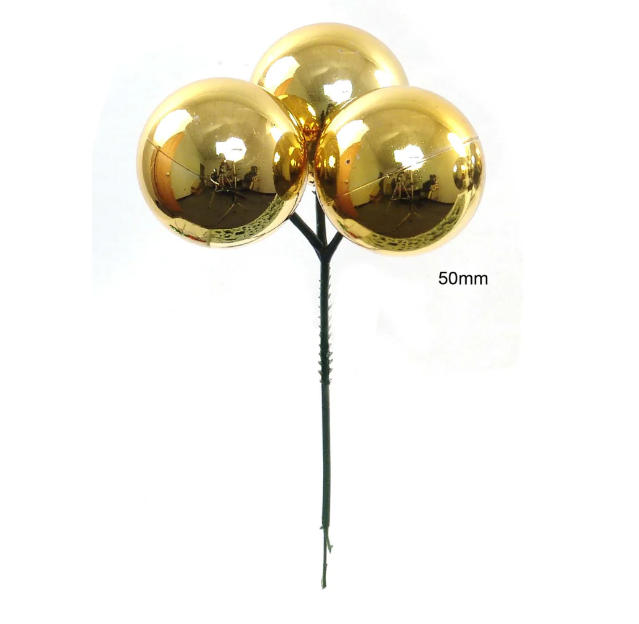 50mm Ball Pick x3 Gold