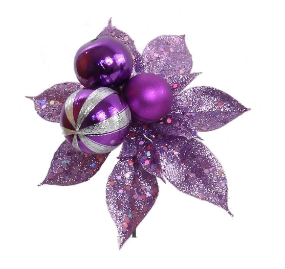 7&quot; Glitter Ball Pick x3 Purple