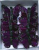 12pc 1.5&quot; Monarch Butterflies on 3&quot; Wire Purple