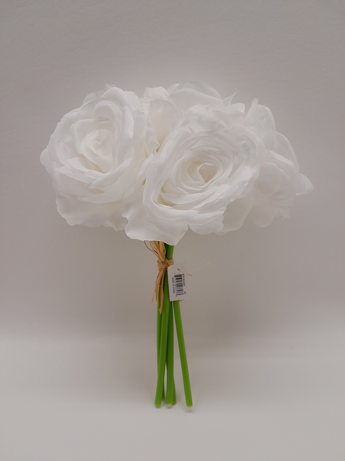 12&quot; Open Rose Bundle x5 w/4&quot; Head White