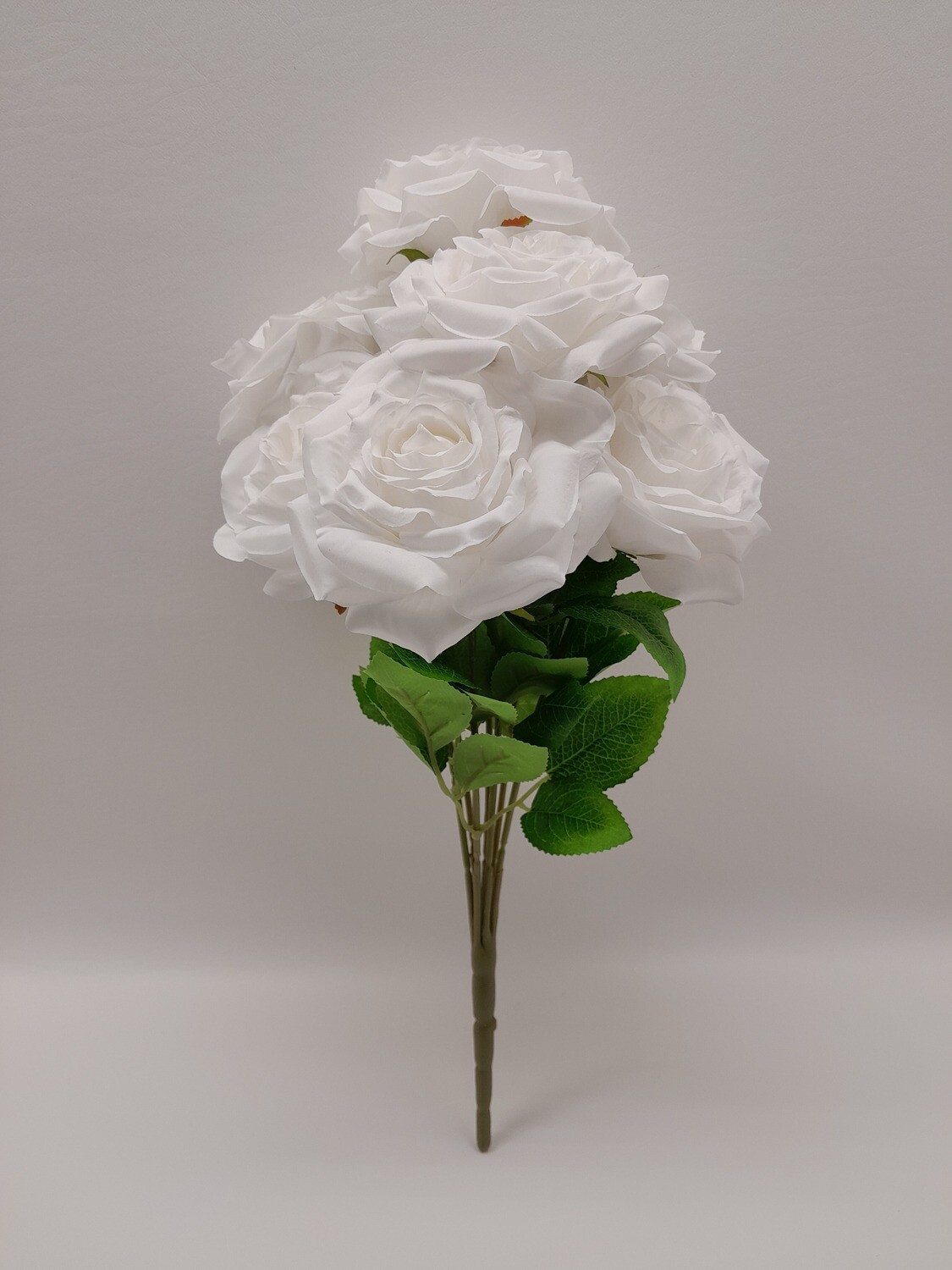 18&quot; Open Rose Bush x7 w/4&quot; Head White