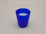 1pc Frosted Glass Filled Votive Blue