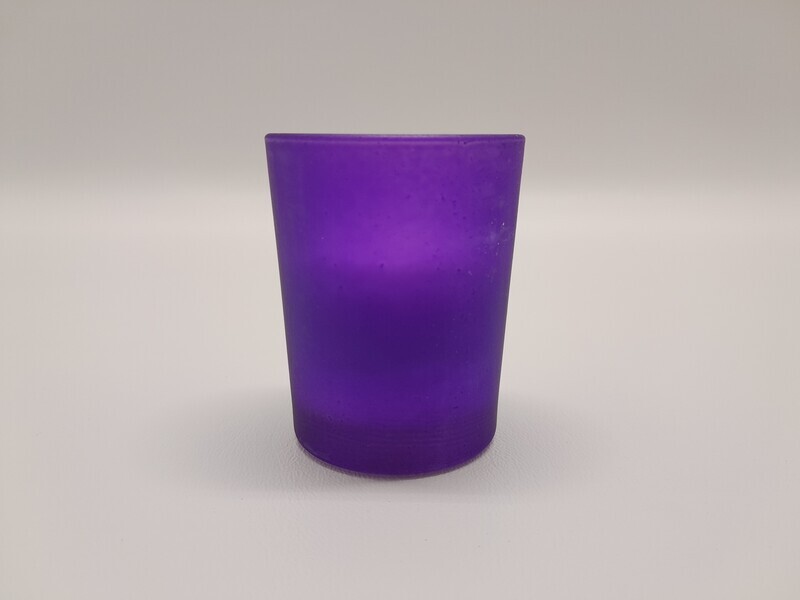 1pc Frosted Glass Filled Votive Purple