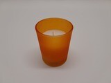 1pc Frosted Glass Filled Votive Orange