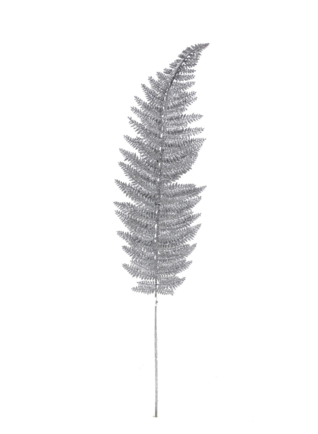 25&quot; Glitter Leather Fern Silver